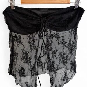 Black Lace Strapless Top